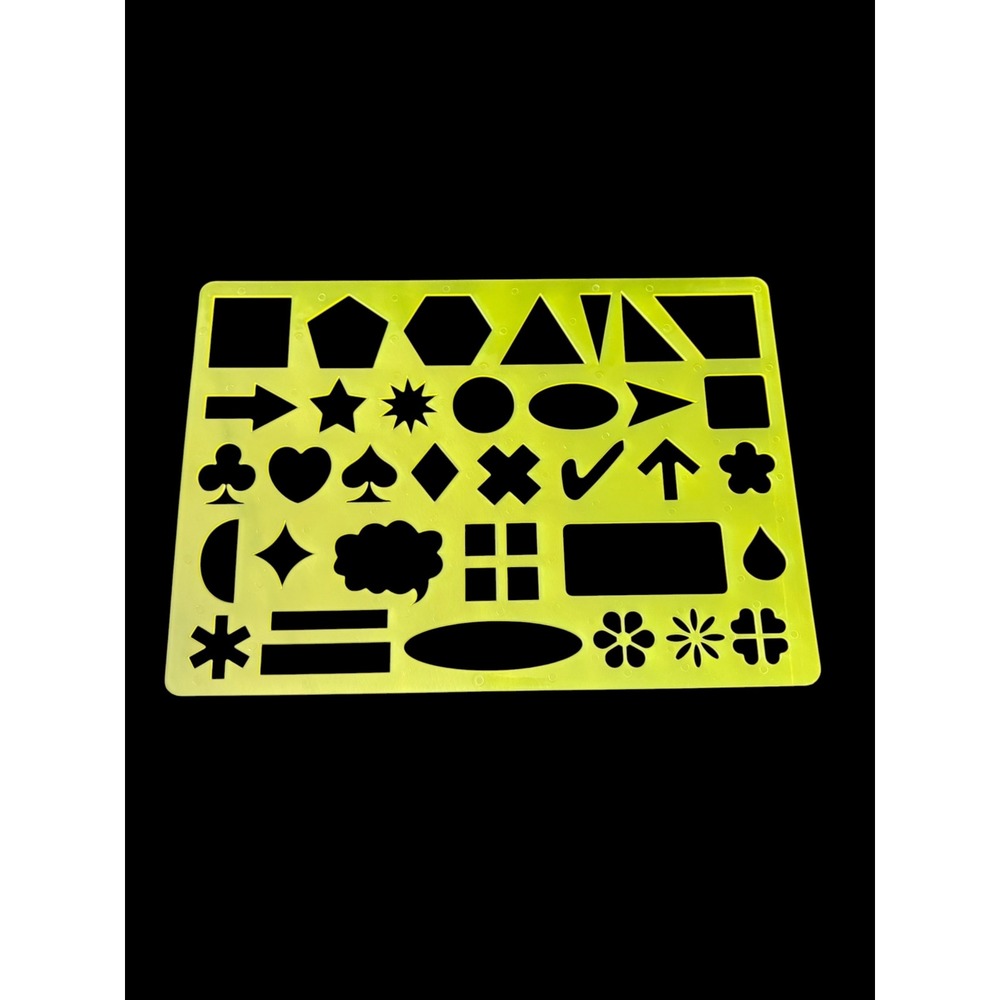 Geometric Shapes Stencil Template Symbols Arrows Stars Hearts Craft Drawing